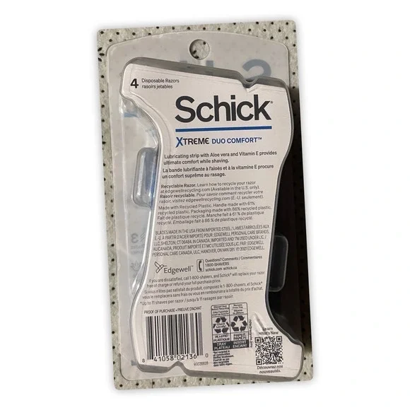 Schick Xtreme Duo Comfort 4 Disposable Razors, Pack Of 6 - Picture 3 of 3